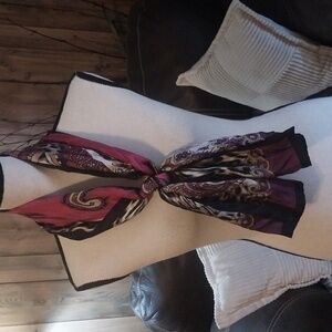 Adrienne Landau Silk Scarf Paisley Animal Print Pattern